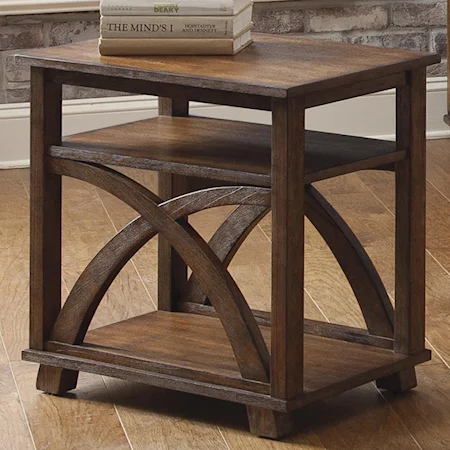 Chair Side Table with Two Shelves
